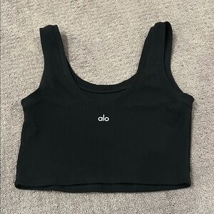 ALO Yoga Black Ribbed Crop Top